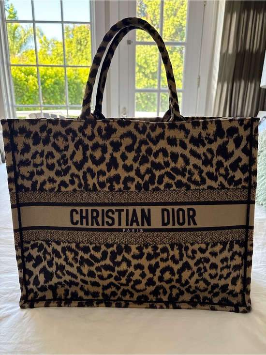 Dior Handbags - Christian Dior Large Book Tote in Leopard Mizza Embroidery